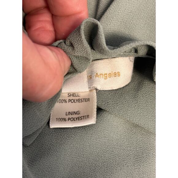 Monteau Los Angeles Shirt L Green Blouse Ruffle Cottagecore0 - Picture 4 of 5